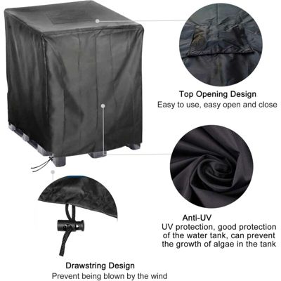 BASHLWUA Bâche Cuve 600l, Collecteurs D'eau de Pluie Bache, Adapté au RéServoir D'eau de Baril de Pluie Extérieur 600l, Couverture