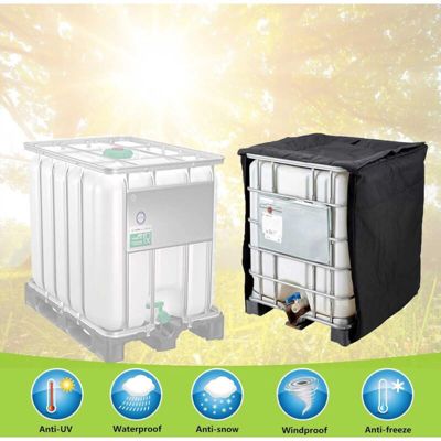 BASHLWUA Bâche Cuve 600l, Collecteurs D'eau de Pluie Bache, Adapté au RéServoir D'eau de Baril de Pluie Extérieur 600l, Couverture