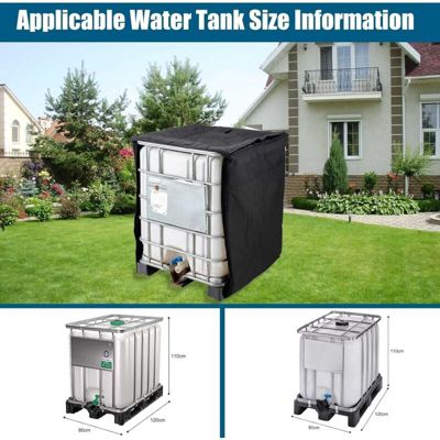 BASHLWUA Bâche Cuve 600l, Collecteurs D'eau de Pluie Bache, Adapté au RéServoir D'eau de Baril de Pluie Extérieur 600l, Couverture