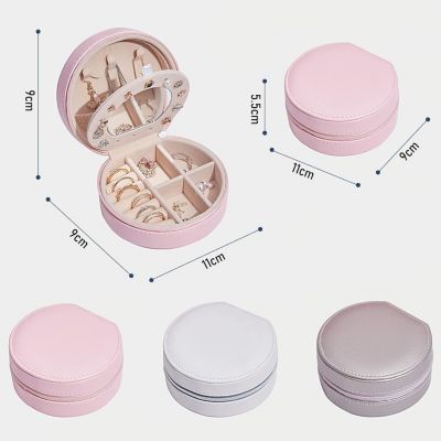 BASHLWUA Boîte à bijoux pour filles (rose), boîte à bijoux de voyage avec miroir, boîte à bijoux en cuir PU, adaptée aux bagues