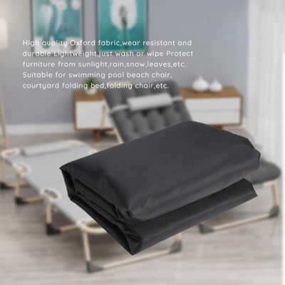 Housse De Rangement Noir Pour Lit Pliant - Tissu Oxford Imperméable, Cordon De Serrage - Protection Poussière, Pluie, Soleil - 4