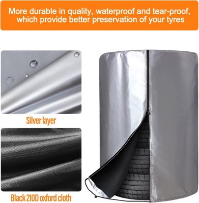 Housse De Stockage Pour 4 Pneus - Imperméable, Coupe-vent, Taille 85x120 Cm, Tissu 210D - 7