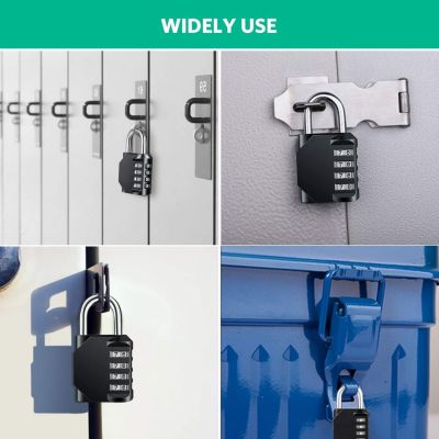 BASHLWUA Lot de 3 cadenas à combinaison à 4 chiffres résistant aux intempéries et réinitialisable pour salle de sport, école, mora