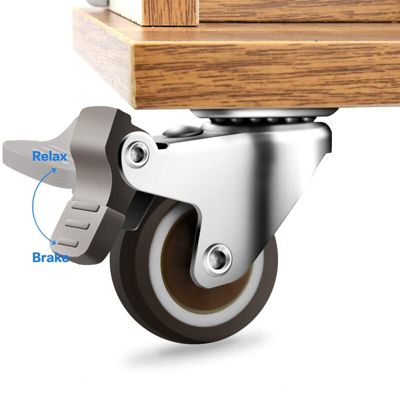 BASHLWUA Lot de 4 Petites Roulettes pour Meubles 32mm Comprend 2 Roulettes Freinées et 2 Roulettes Pivotantes Charge 60kg