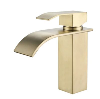 BASHLWUA Robinet Lavabo Cascade Or Moderne Robinet Mitigeur pour Salle de Bain Eau Chaude et Froide Réglable