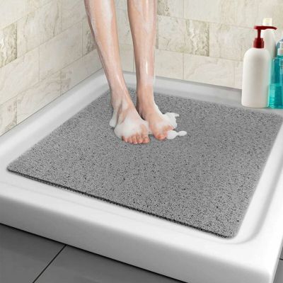 BASHLWUA Tapis de Douche antidérapant, 60X60cm, Tapis de Bain de Sécurité Confort Doux avec Trous de Drainage, Tapis de Douche de