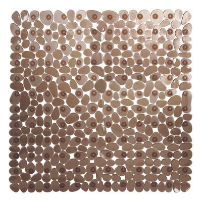 BASHLWUA Tapis de Douche Antiderapant,54x54cm(Marron) Tapis de Douche Carrés,Tapis de Baignoire Antidérapant et Anti-moisissure,Ta
