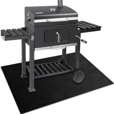 BASHLWUA Tapis de Protection 127x91cm Tapis Barbecue Sol D'extérieur Tapis de Gril Anti Feu BBQ Tapis Réutilisable Facile à Nettoy