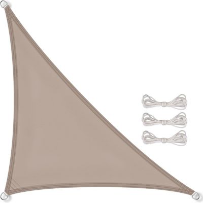 BASHLWUA Voile d'ombrage 3x3x3 mètres Taupe Triangulaire en PES Auvent pour Jardin terrasse Anti-UV Toile Solaire résistant
