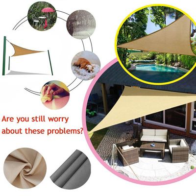 BASHLWUA Voile d'ombrage 3x3x3 mètres Taupe Triangulaire en PES Auvent pour Jardin terrasse Anti-UV Toile Solaire résistant
