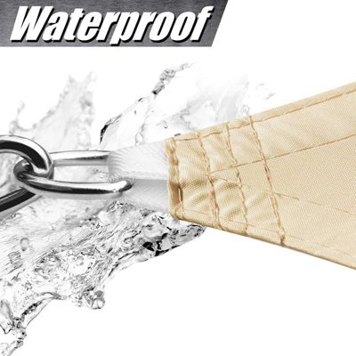 BASHLWUA Voile d'ombrage 3x3x3 mètres Taupe Triangulaire en PES Auvent pour Jardin terrasse Anti-UV Toile Solaire résistant
