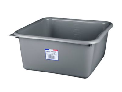 Bassine cuvette carrée 15L coloris gris charbon