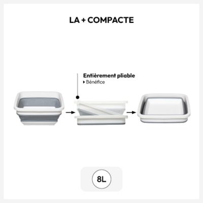 Bassine retractable 8L blanc gris - 5five