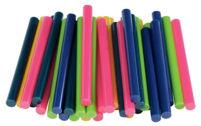 Bâtons de colle colorée Ø7mm x 94mm, lot de 36 x 5 couleurs