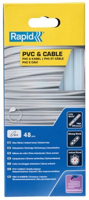 Bâtons de colle pour PVC & câblesØ12mm x 190mm, lot de 48