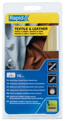 Bâtons de colle pour textiles & cuir Ø12mm x 190mm, lot de 14