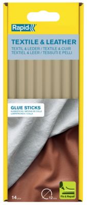 Bâtons de colle pour textiles & cuir Ø12mm x 190mm, lot de 14