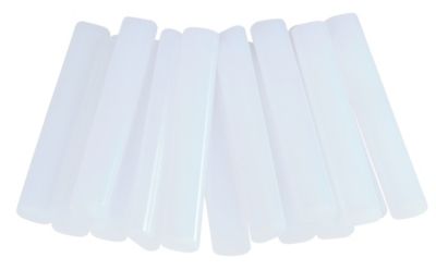 Bâtons de colle transparente universelle ovale pour les matériaux sensibles à la chaleur. Paquet de 16 bâtons.
