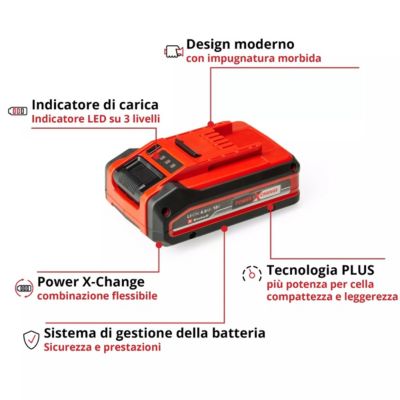 Batterie 18 V 4,0 Ah Power-X-Change Plus, Li-ion, double puissance.