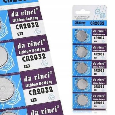 Batterie au Lithium CR2032 - Set 5 Piles 3V, 20 mm x 3,2 mm, Longue Durée, Pour Télécommandes, Montres, PC