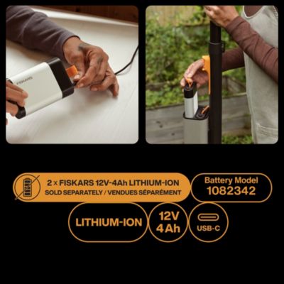 Batterie d'outils de jardin vendue par 2 Fiskars BT12 tension 12V 4Ah