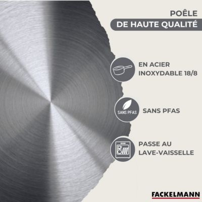 Batterie de 2 poêles 20/24 cm, 3 casseroles 12/16/20 cm, 3 faitouts 16/20/24 cm et 6 ustensiles Fackelmann Geneva
