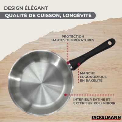 Batterie de 2 poêles 20/24 cm, 3 casseroles 12/16/20 cm, 3 faitouts 16/20/24 cm et 6 ustensiles Fackelmann Geneva