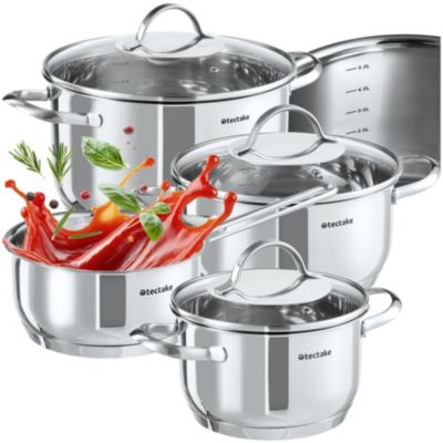 Batterie de cuisine en acier inoxydable 7 pièces pour induction