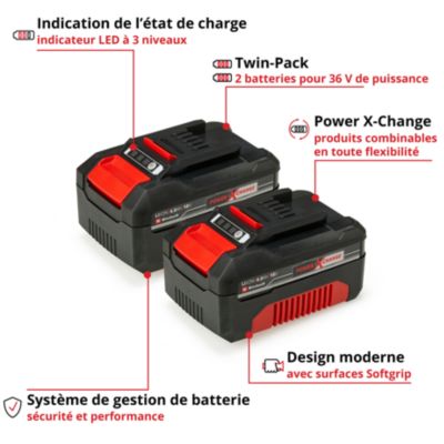 Batterie Einhell Power X-Change 18V - 2x 4,0Ah