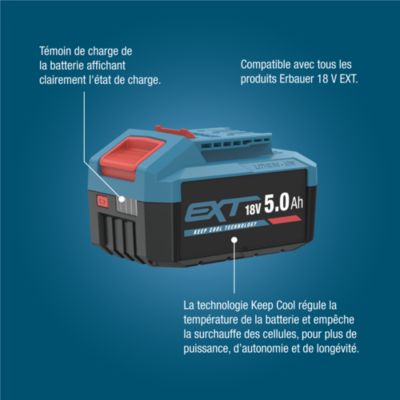 Batterie lithium-ion Erbauer 18V - 5Ah