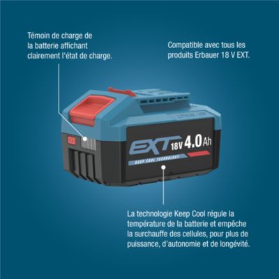 Batterie lithium-ion Erbauer ERI1099BAT 18V - 4Ah