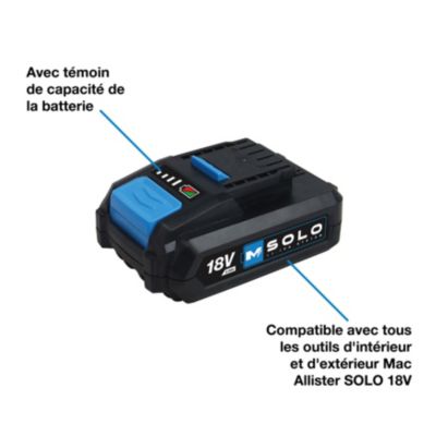 Batterie Mac Allister MBAT18-2 Gamme Solo 18V - 2Ah