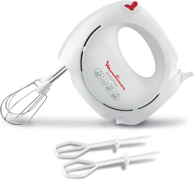 Batteur électrique 200 W blanc et rouge