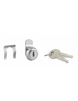 Batteuse avec came pour boîte aux lettres, nickel, longueur 9.7mm, ép.1 à 5,5 mm max, 2 clés - THIRARD