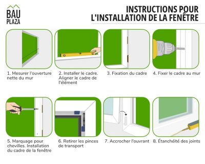 BauPlaza - Fenêtre PVC Largeur x Hauteur 100 x 40 cm d'ouverture Droite ...
