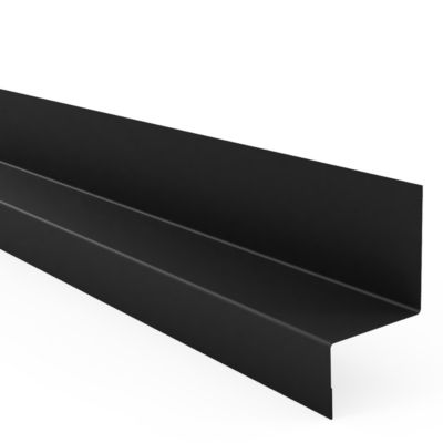 Bavette de démarrage et de jonction pour bardage et parement Le Profileur Français XL45 en acier noir mat L.2.3m