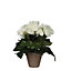 Begonia blanc artificiel ø20 x h.25 cm en pot Stan gris ø9 cm
