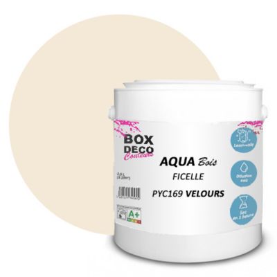 Beige Ficelle Peinture meuble bois acrylique aspect velours-satin Aqua Bois - Beige Ficelle - 2.5L