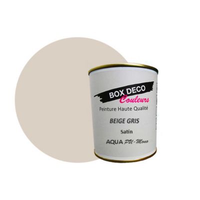 Beige Gris Peinture meuble cuisine et salle de bain aspect satin Aqua PU MONO - Beige Gris - 750ml