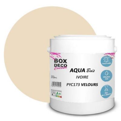 Beige Ivoire Peinture meuble bois acrylique aspect velours-satin Aqua Bois - Beige Ivoire - 2.5L