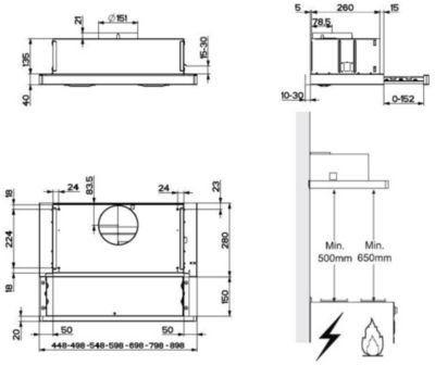 BEKO Hotte tiroir débit 420 m3/h - CTB6250XH
