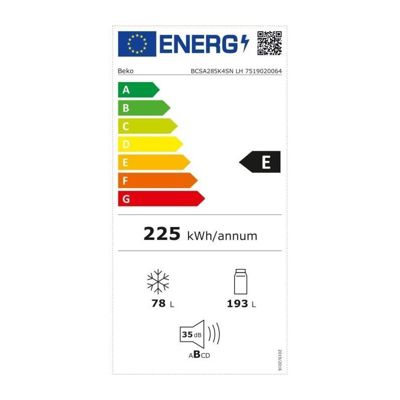 BEKO Réfrigérateur intégrable combiné 271 litres - BCSA285K4SNLH