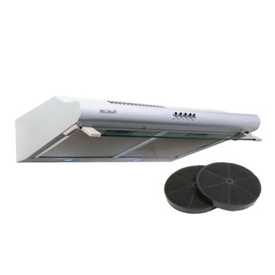 BELDEKO Hotte Casquette 60 cm Blanc 240 m3/h + 2 Filtres - Marque Française