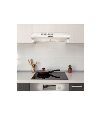 BELDEKO Hotte Casquette 60 cm Blanc 240 m3/h + 2 Filtres - Marque Française