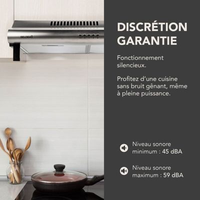 BELDEKO Hotte Casquette 60 cm Inox 240 m3/h + 2 Filtres - Marque Française