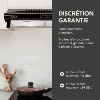 BELDEKO Hotte Casquette 60 cm Noir 240 m3/h 100W - Marque Française