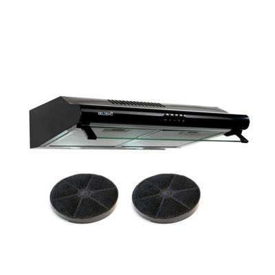 BELDEKO Hotte Casquette 60 cm Noir 240 m3/h + 2 Filtres - Marque Française