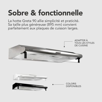 BELDEKO Hotte Casquette 90 cm Inox 420 m3/h 100W - Marque Française