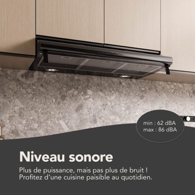 BELDEKO Hotte Casquette 90 cm Noir 420 m3/h 100W - Marque Française