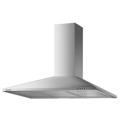 BELDEKO Hotte Murale 90 cm Inox 338 m3/h Évac/Recyclage - Marque Française